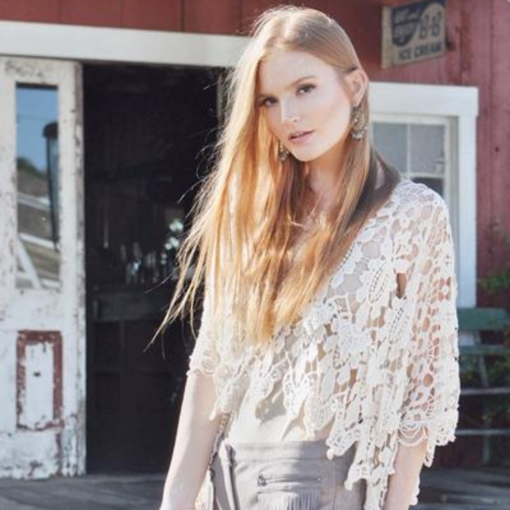 Cream Crochet Shawl